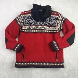 Icewear Iceland Sweater Blue Holiday Pullover Wool Fair Isle Nordic Pockets S